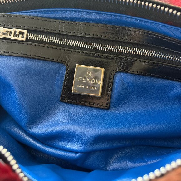 Rare FENDI 2010 Multicolor Rabbit Fur Baguette Shoulder Bag - Picture 6 of 11